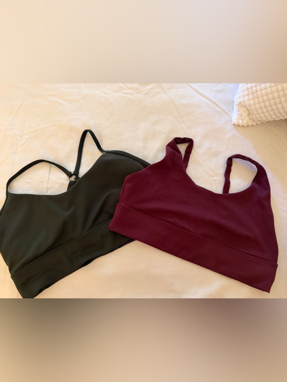 High end Yoga Wireless Scoop Neck Bralette Bundle - Burgundy and Black